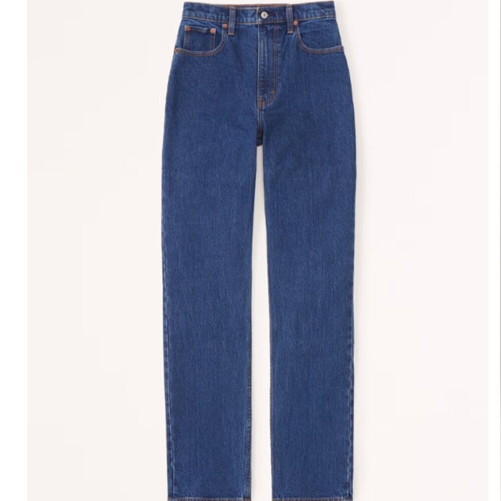 NWT Abercrombie & Fitch The 90's Straight Ultra High Rise Jeans 30 10 Long - Picture 11 of 11